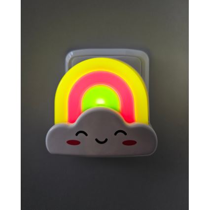 LED vaikiškas naktinis šviestuvas LED/0,5W/230V vaivorykštė