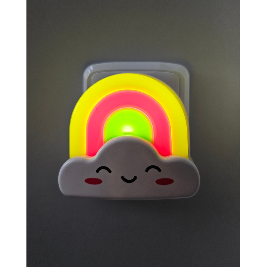 LED vaikiškas naktinis šviestuvas LED/0,5W/230V vaivorykštė