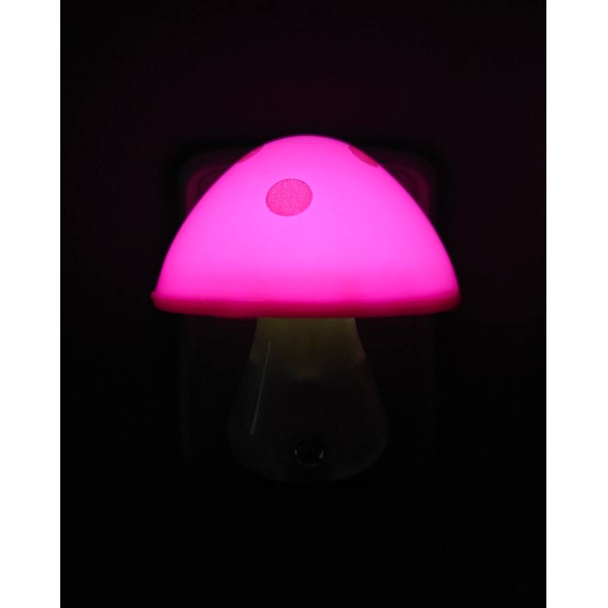 LED vaikiškas naktinis šviestuvas su prieblandos jutikliu LED/0,5W/230V Musmirė