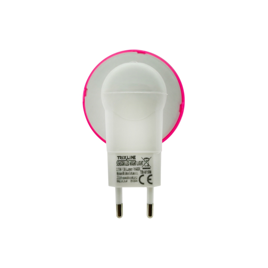 LED vaikiškas naktinis šviestuvas su prieblandos jutikliu LED/0,5W/230V Musmirė