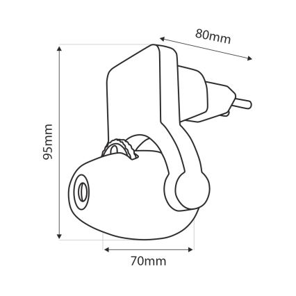 LED vaikiškas naktinis šviestuvas su projektoriumi LED/0,5W/230V žalia