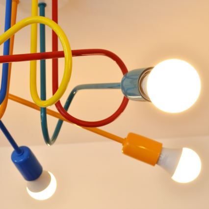 LED Vaikiškas pakabinamas sietynas OXFORD 5xE27/15W/230V