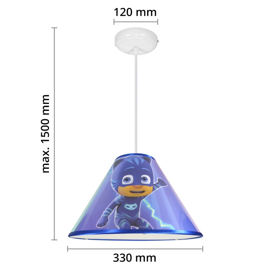 LED vaikiškas pakabinamas šviestuvas su laidu PJ MASK 1xE27/40W/230V