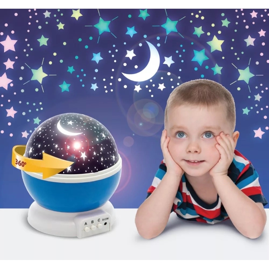 LED Vaikiškas projektorius 4W/5V/4xAAA