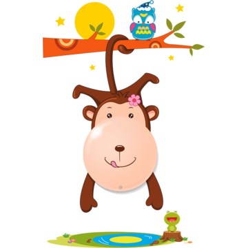 LED vaikiškas sieninis šviestuvas MONKEY LED/0,6W/3xAAA