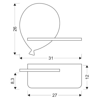 LED Vaikiškas sieninis šviestuvas su lentyna BALLOON LED/4W/230V geltona/medinė