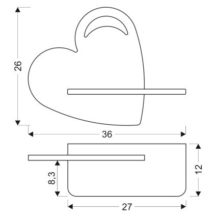 LED Vaikiškas sieninis šviestuvas su lentyna HEART LED/5W/230V mėlyna/medinė