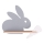 LED Vaikiškas sieninis šviestuvas su lentynėle RABBIT LED/4W/230V pilka/balta/medis,