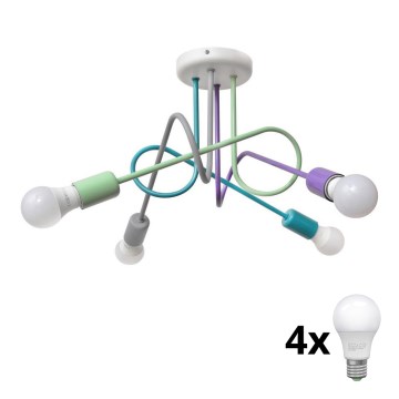 LED Vaikiškas sietynas OXFORD 4xE27/10W/230V