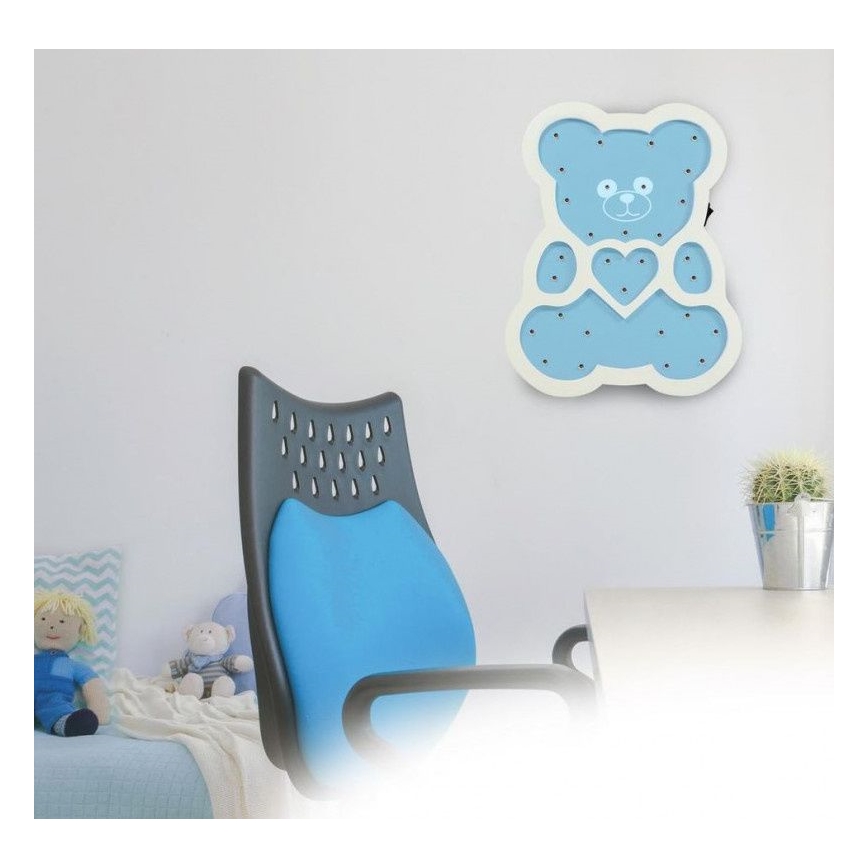LED vaikiškas šviestuvas LED/2xAA mėlyna meška