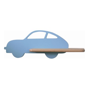LED Vaikų sieninė lempa su lentyna CAR LED/5W/230V mėlyna/mediena, 