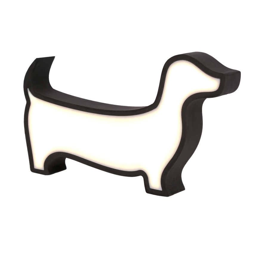 LED Vaikų stalinė lempa DOG LED/12W/230V juoda