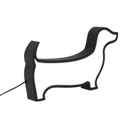 LED Vaikų stalinė lempa DOG LED/12W/230V juoda