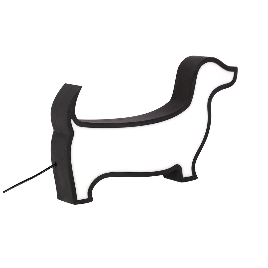LED Vaikų stalinė lempa DOG LED/12W/230V juoda
