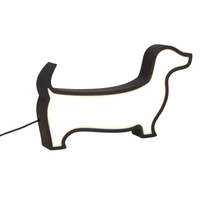 LED Vaikų stalinė lempa DOG LED/12W/230V juoda