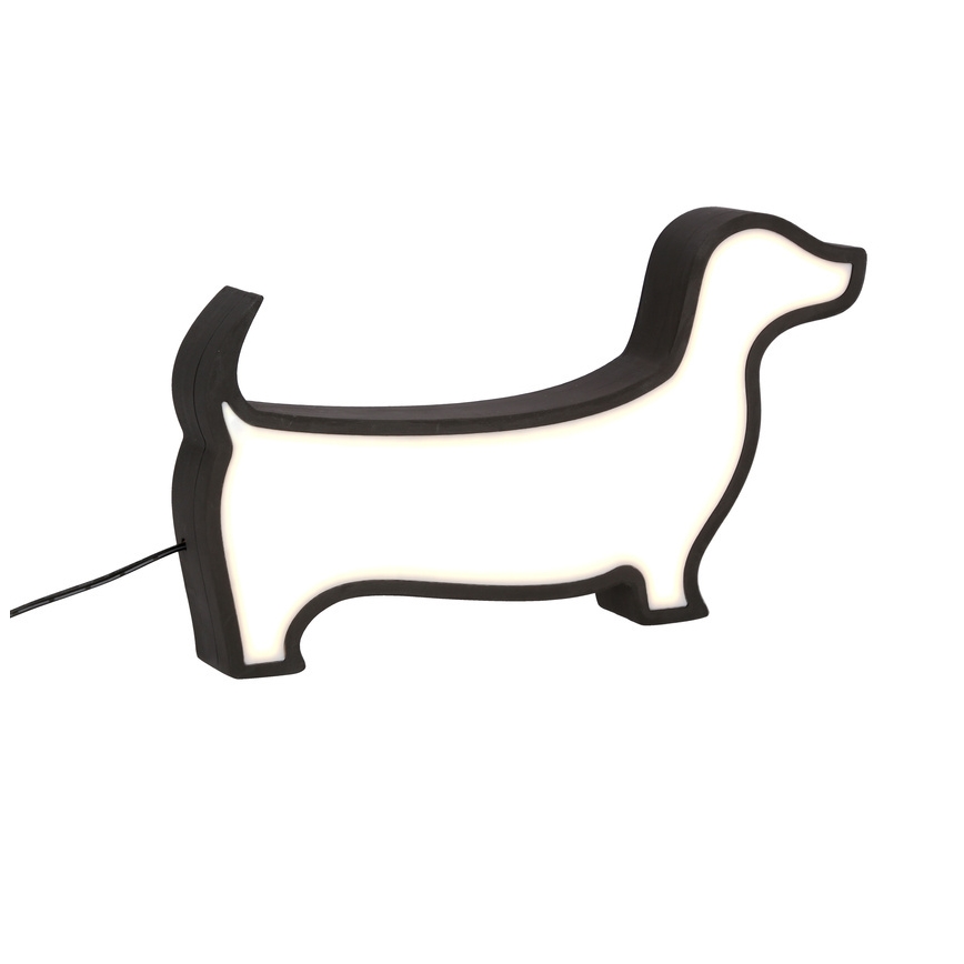 LED Vaikų stalinė lempa DOG LED/12W/230V juoda