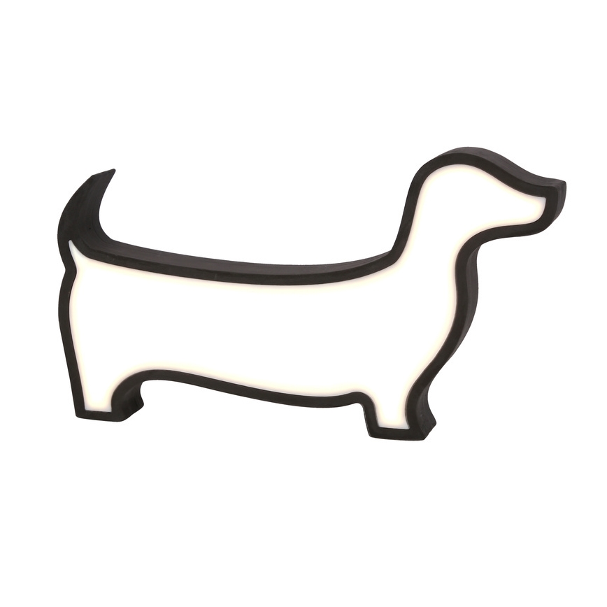 LED Vaikų stalinė lempa DOG LED/12W/230V juoda