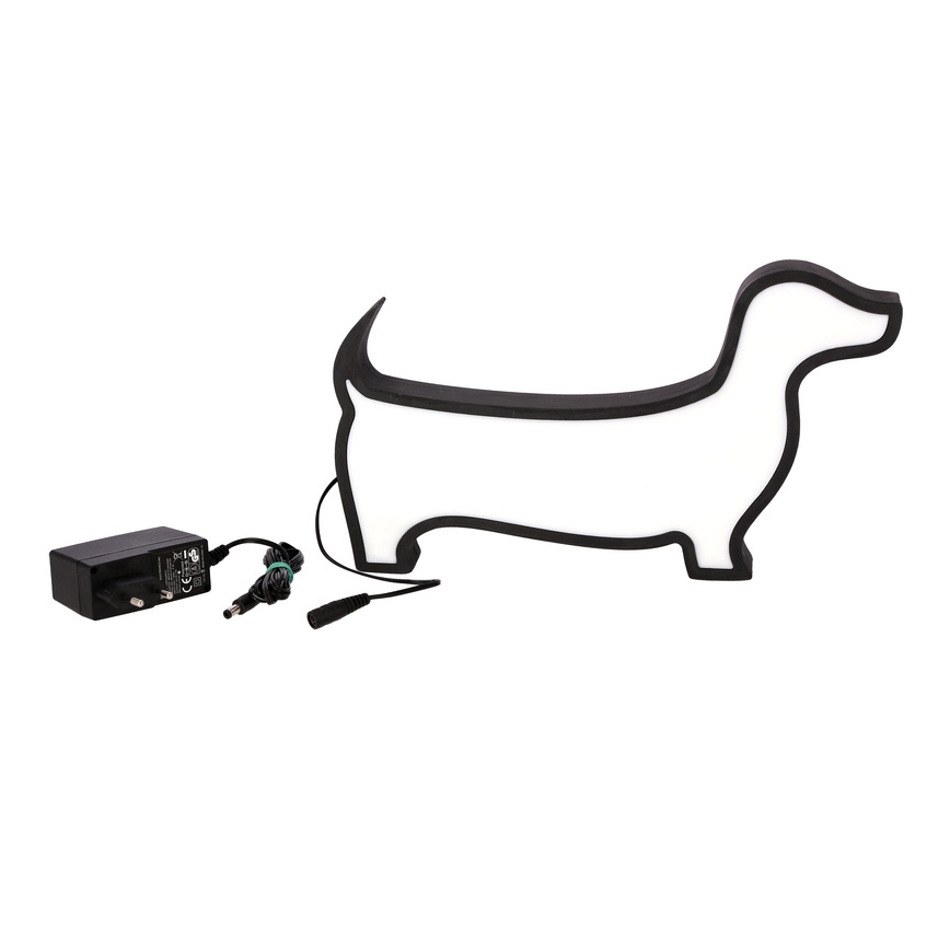 LED Vaikų stalinė lempa DOG LED/12W/230V juoda