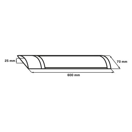 LED vamzdinis šviestuvas LED/18W/230V 4000K 60 cm juodas