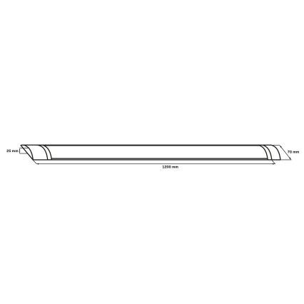 LED vamzdinis šviestuvas LED/36W/230V 4000K 120 cm juodas
