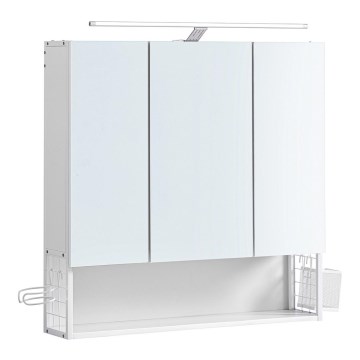 LED veidrodinė vonios spintelė SKY 70x70x16 cm 230V balta
