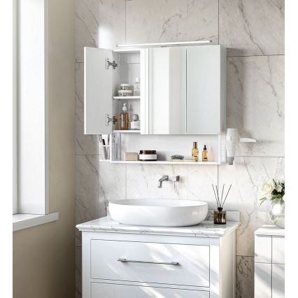 LED veidrodinė vonios spintelė SKY 70x70x16 cm 230V balta