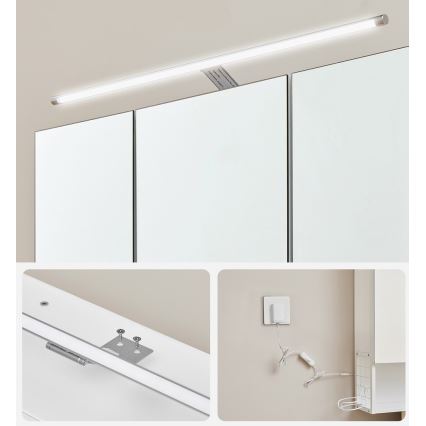 LED veidrodinė vonios spintelė SKY 70x70x16 cm 230V balta