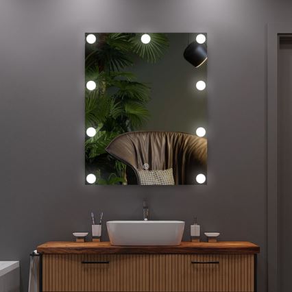LED Veidrodis Su apšvietimas 9xLED/1W/230V 3000/4000/6000K 50x40 cm IP44