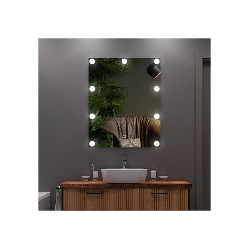 LED Veidrodis Su apšvietimas 9xLED/1W/230V 3000/4000/6000K 50x40 cm IP44