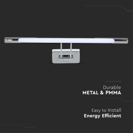 LED veidrodžio apšvietimas LED/9W/230V 3000K 50cm blizgus chromas