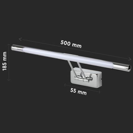 LED veidrodžio apšvietimas LED/9W/230V 3000K 50cm blizgus chromas