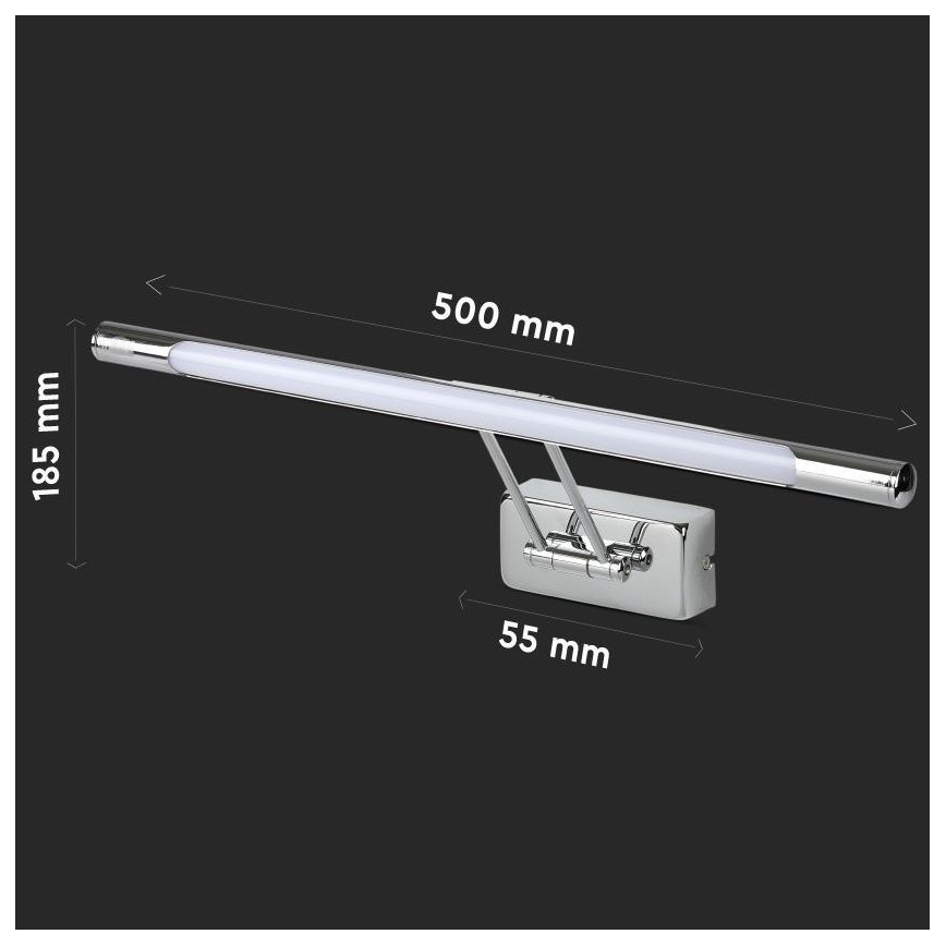 LED veidrodžio apšvietimas LED/9W/230V 3000K 50cm blizgus chromas