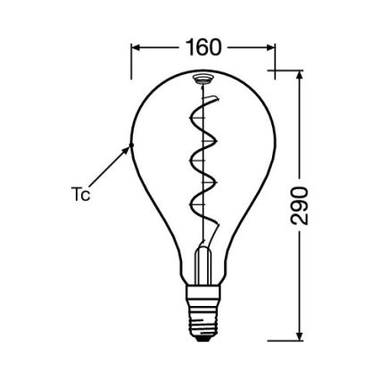 LED vintažinė filamento lemputė E27/4W/230V 1800K - Osram