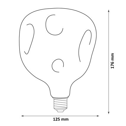 LED vintažinė filamento lemputė G125 E27/2,4W/230V 1800K