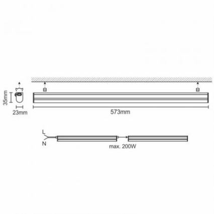 LED Virtuvės po spintele šviestuvas LED/9W/230V 4000K