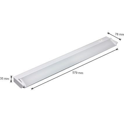 LED virtuvės šviestuvas, kabinamas po spintele LED/10W/230V balta