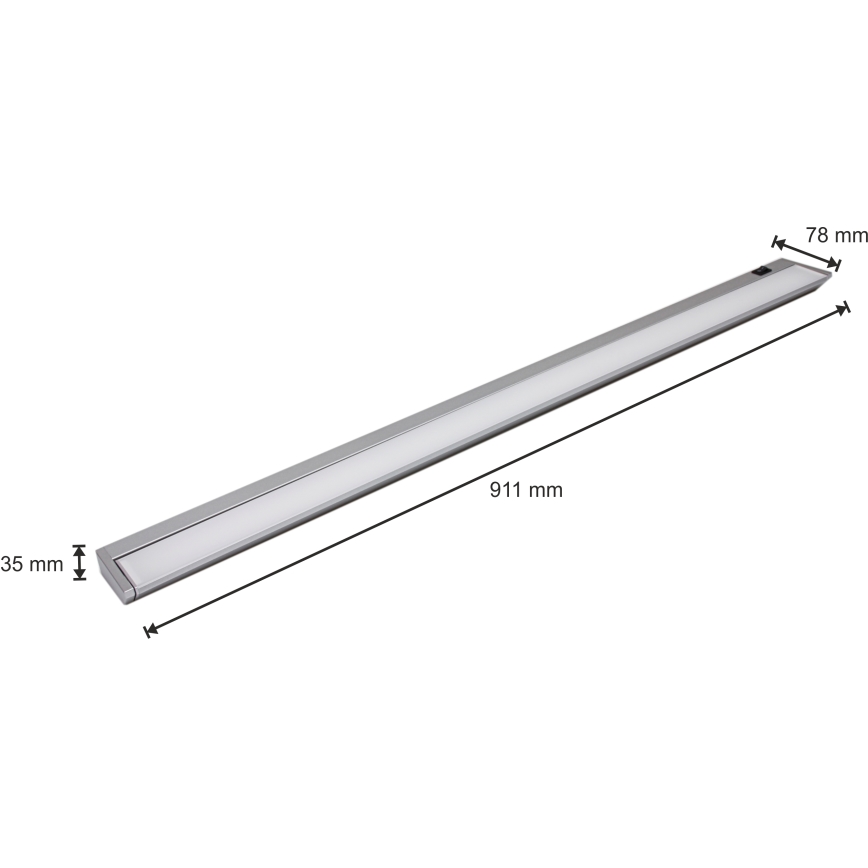 LED virtuvės šviestuvas, kabinamas po spintele LED/15W/230V sidabras