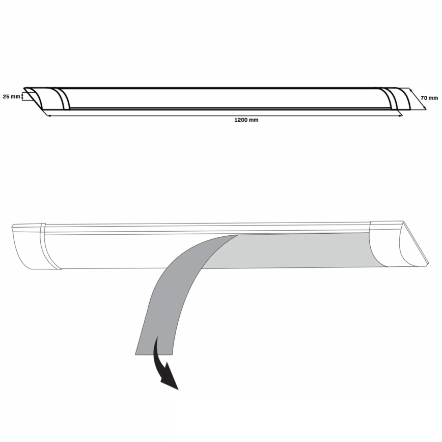 LED virtuvės šviestuvas, kabinamas po spintele LED/36W/230V 4000K 120 cm balta