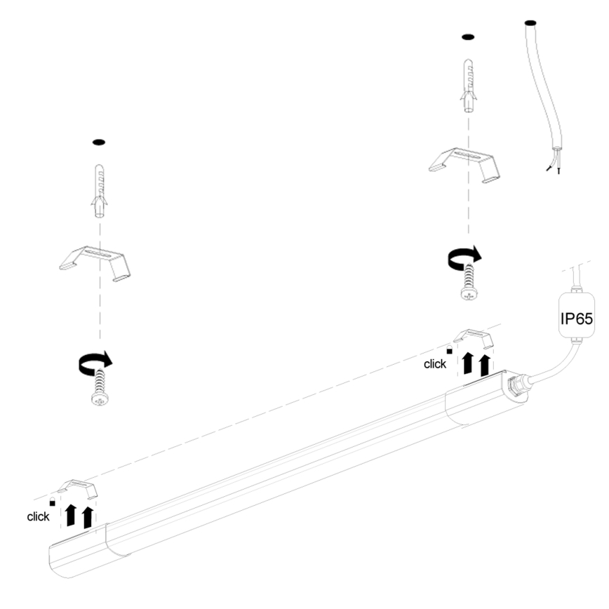 LED virtuvės šviestuvas, kabinamas po spintele LED/36W/230V 4000K 120 cm juoda