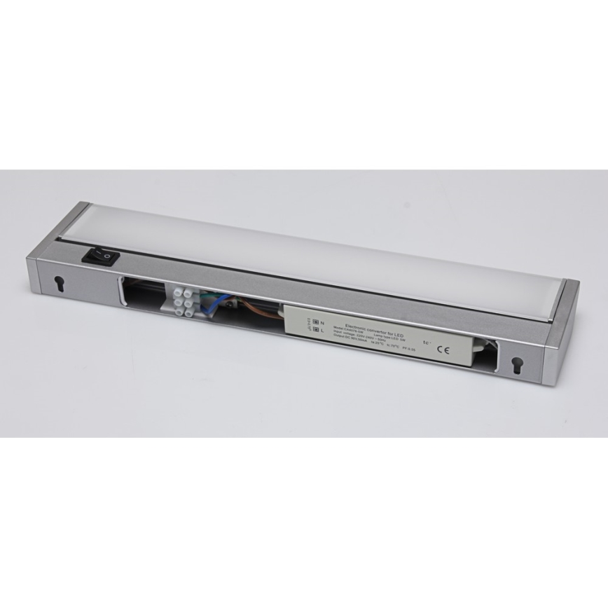 LED virtuvės šviestuvas, kabinamas po spintele LED/5W/230V sidabras