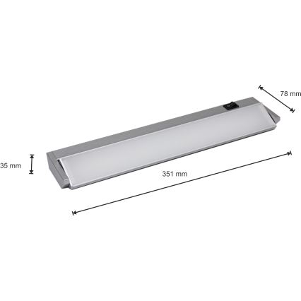 LED virtuvės šviestuvas, kabinamas po spintele LED/5W/230V sidabras