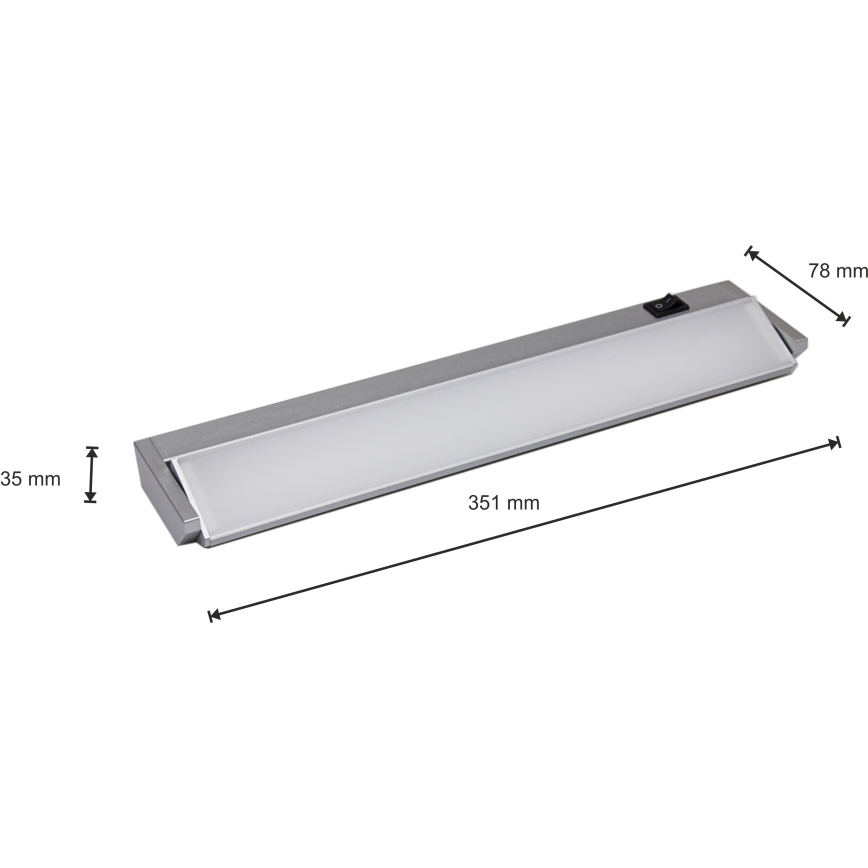 LED virtuvės šviestuvas, kabinamas po spintele LED/5W/230V sidabras