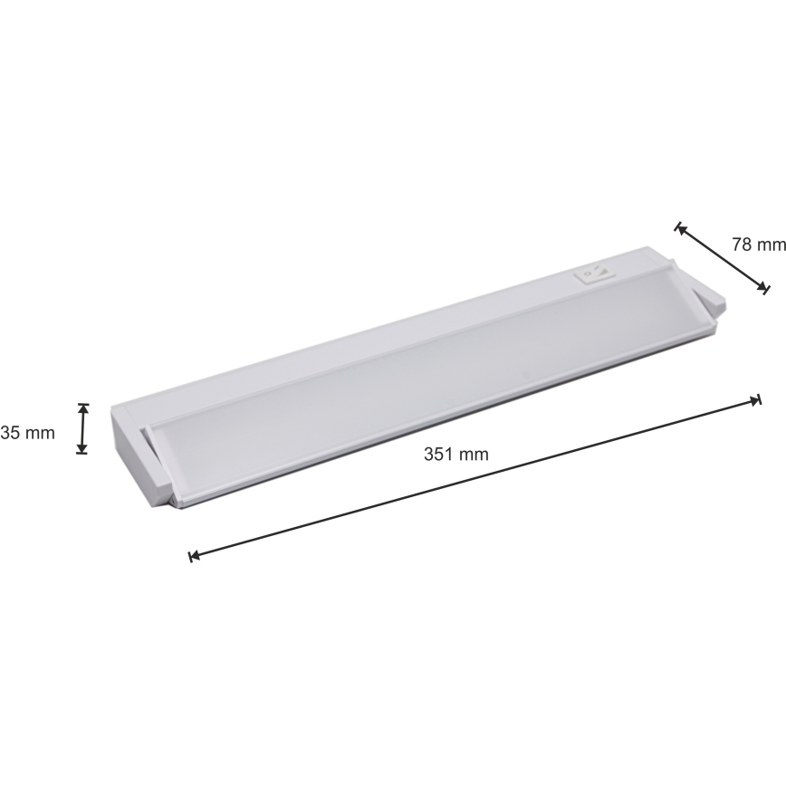 LED virtuvės šviestuvas, kabinamas po spintele LED/5W/230V White
