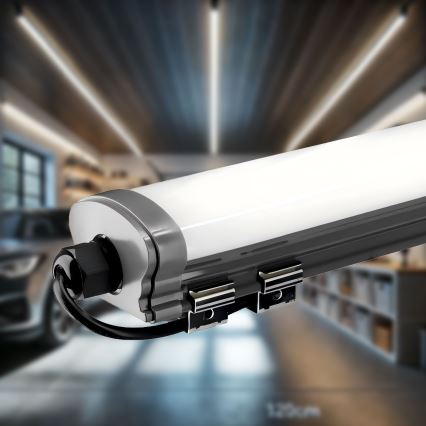 LED virtuvės šviestuvas, kabinamas po spintele LED/60W/230V 6000K 120 cm IP65 juoda