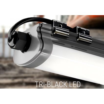 LED virtuvės šviestuvas, kabinamas po spintele LED/60W/230V 6000K 120 cm IP65 juoda