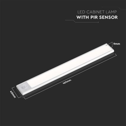 LED virtuvės šviestuvas, kabinamas po spintele su jutiklis LED/2W/5V 3000K