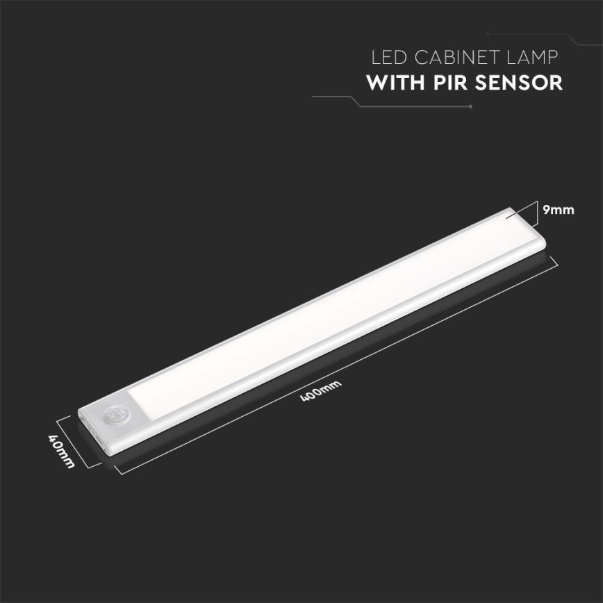 LED virtuvės šviestuvas, kabinamas po spintele su jutiklis LED/2W/5V 3000K