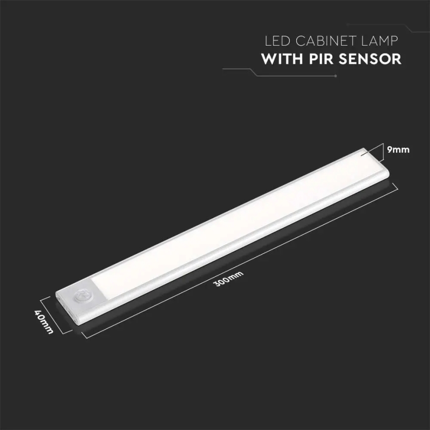 LED virtuvės šviestuvas, kabinamas po spintele su jutikliu LED/1,5W/5V 3000K 1500 mAh