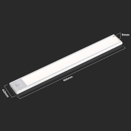 LED virtuvės šviestuvas, kabinamas po spintele su jutikliu LED/2,5W/5V 3000 mAh 3000K