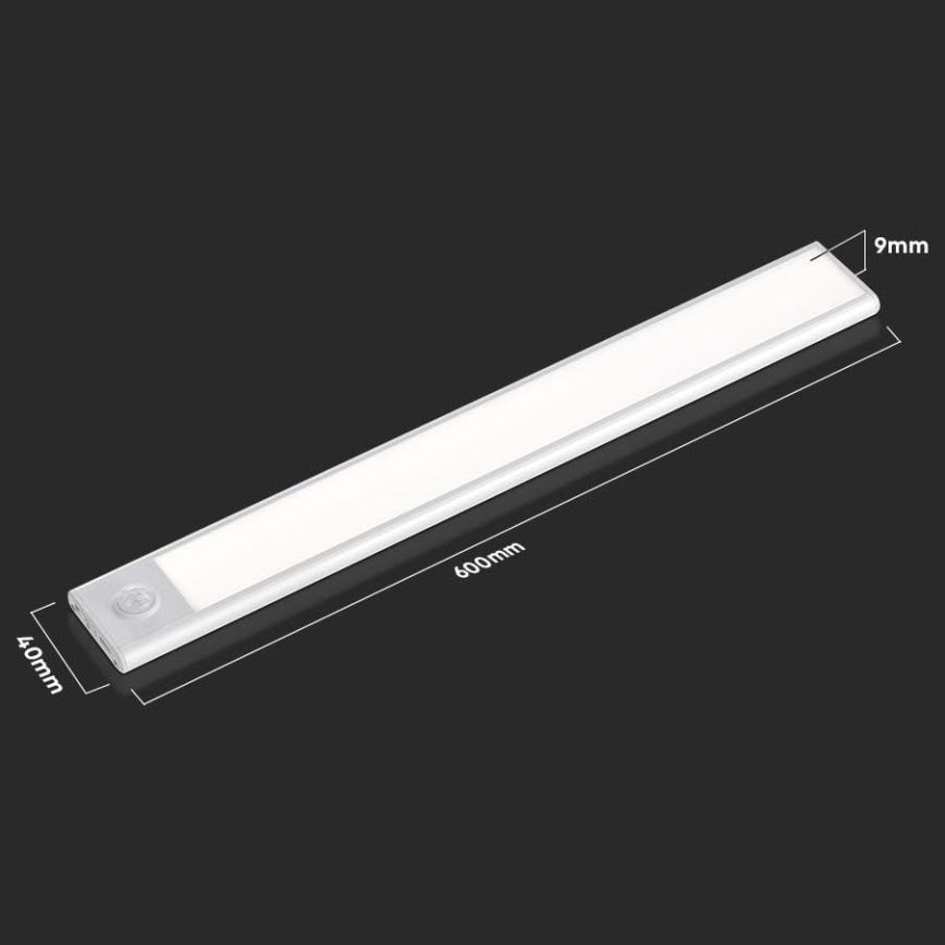 LED virtuvės šviestuvas, kabinamas po spintele su jutikliu LED/2,5W/5V 4000K 3000 mAh